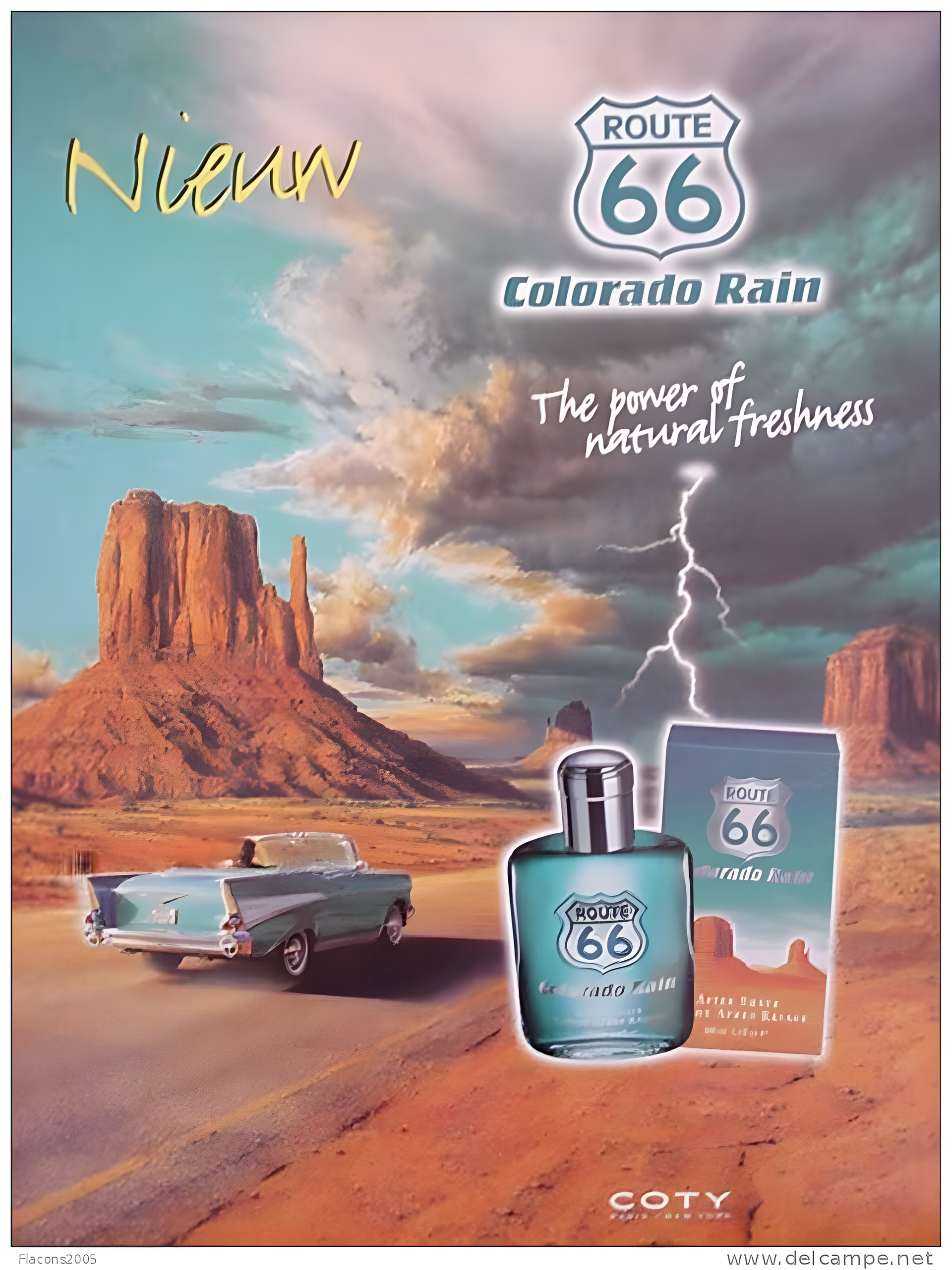 Route 66 Colorado Rain by Coty perfume bottle