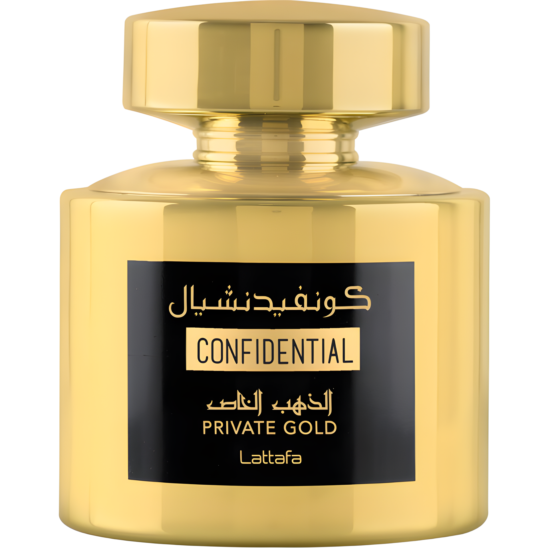Confidential Private Gold by Lattafa Perfumes perfume bottle