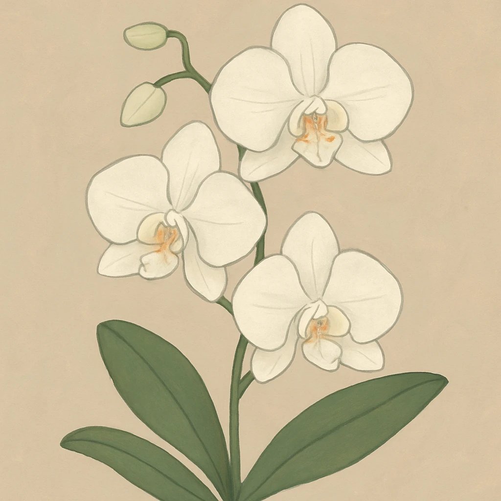 Picture of White Orchid note