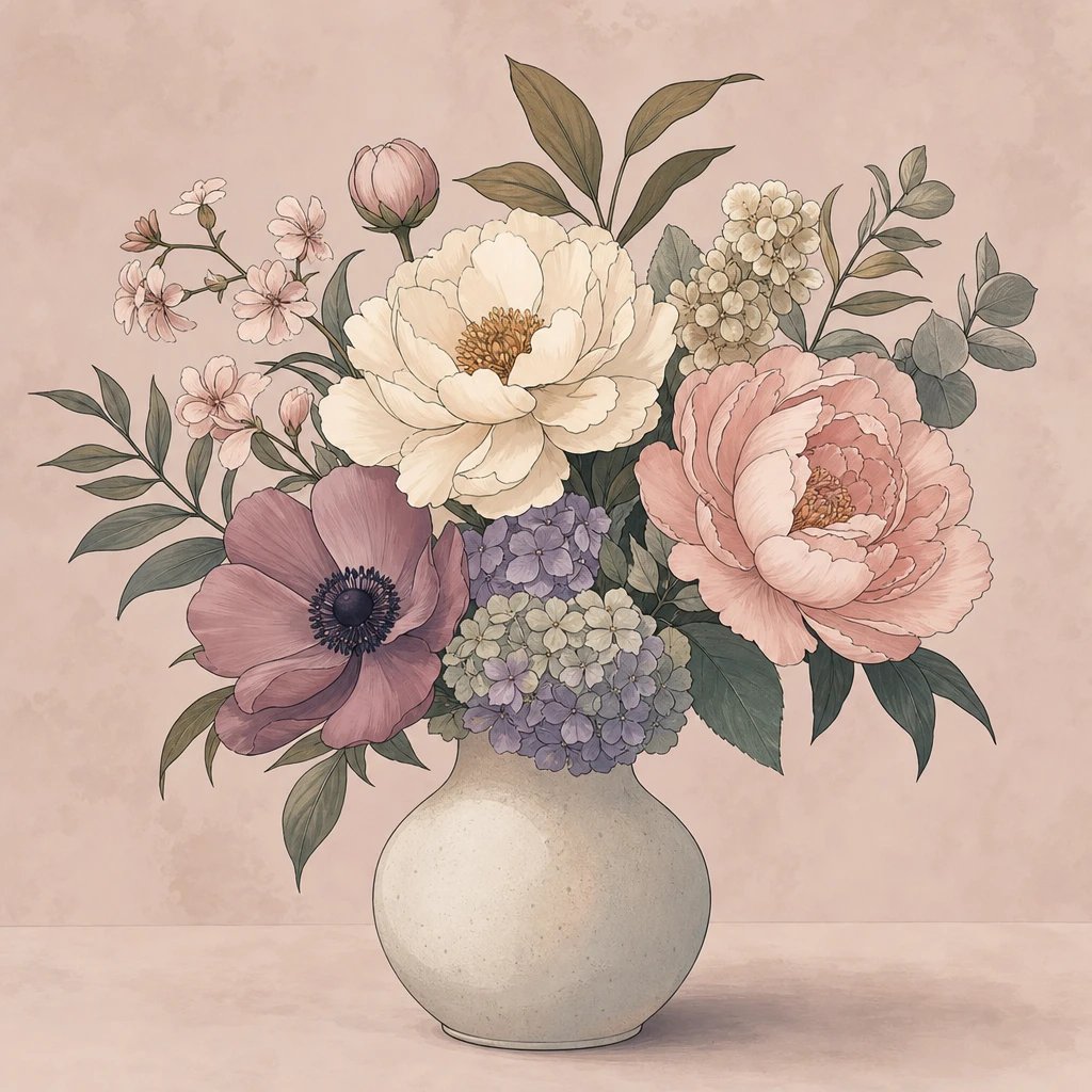 Picture of Floral Notes note