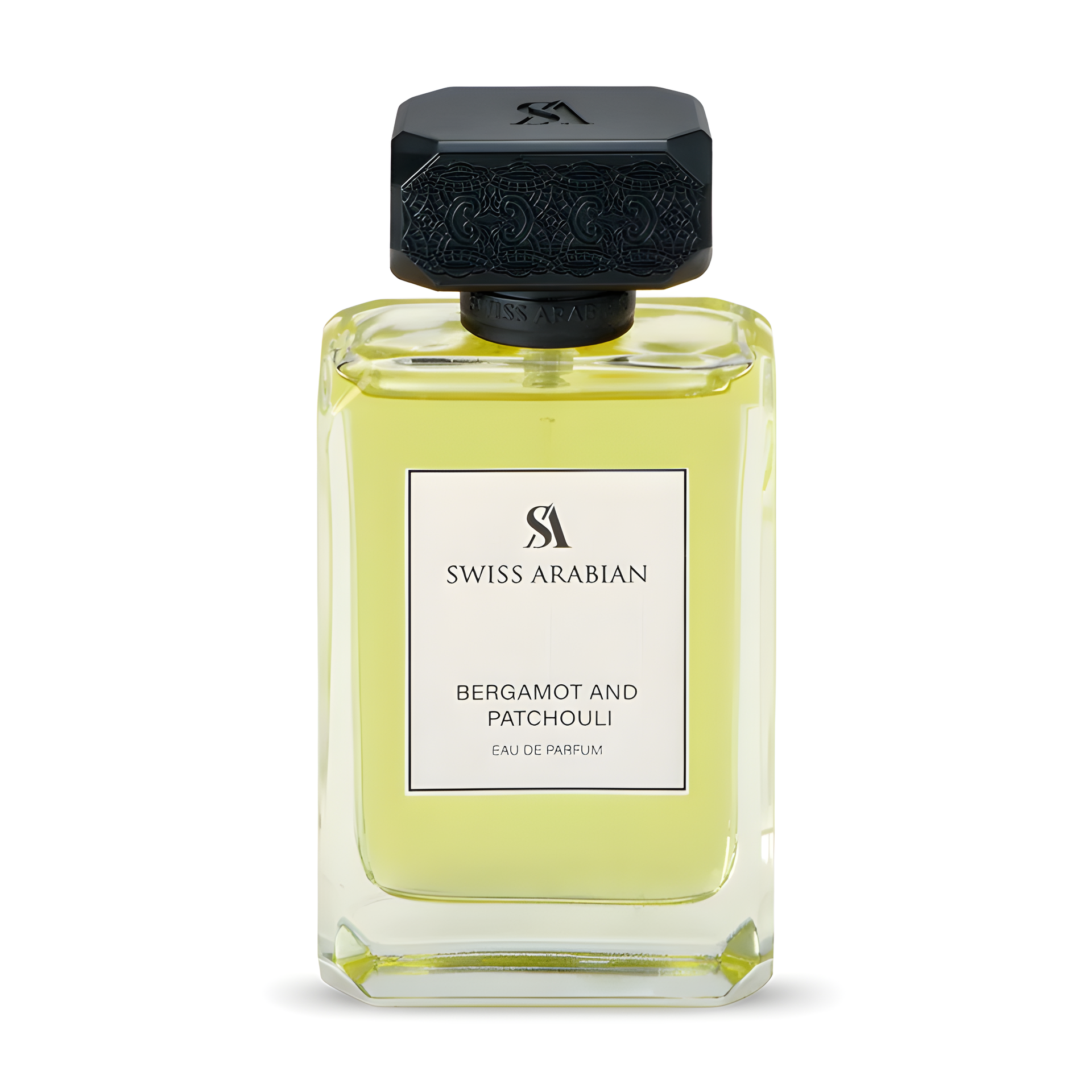 Bergamot and Patchouli by Swiss Arabian perfume bottle