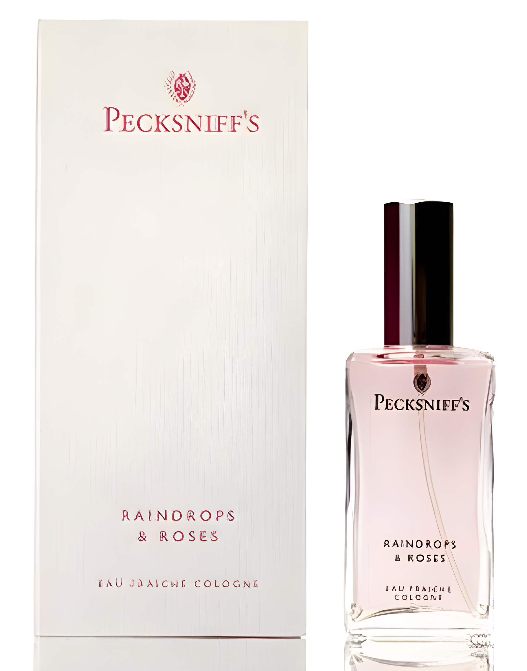 Raindrops & Roses by Pecksniff's perfume bottle