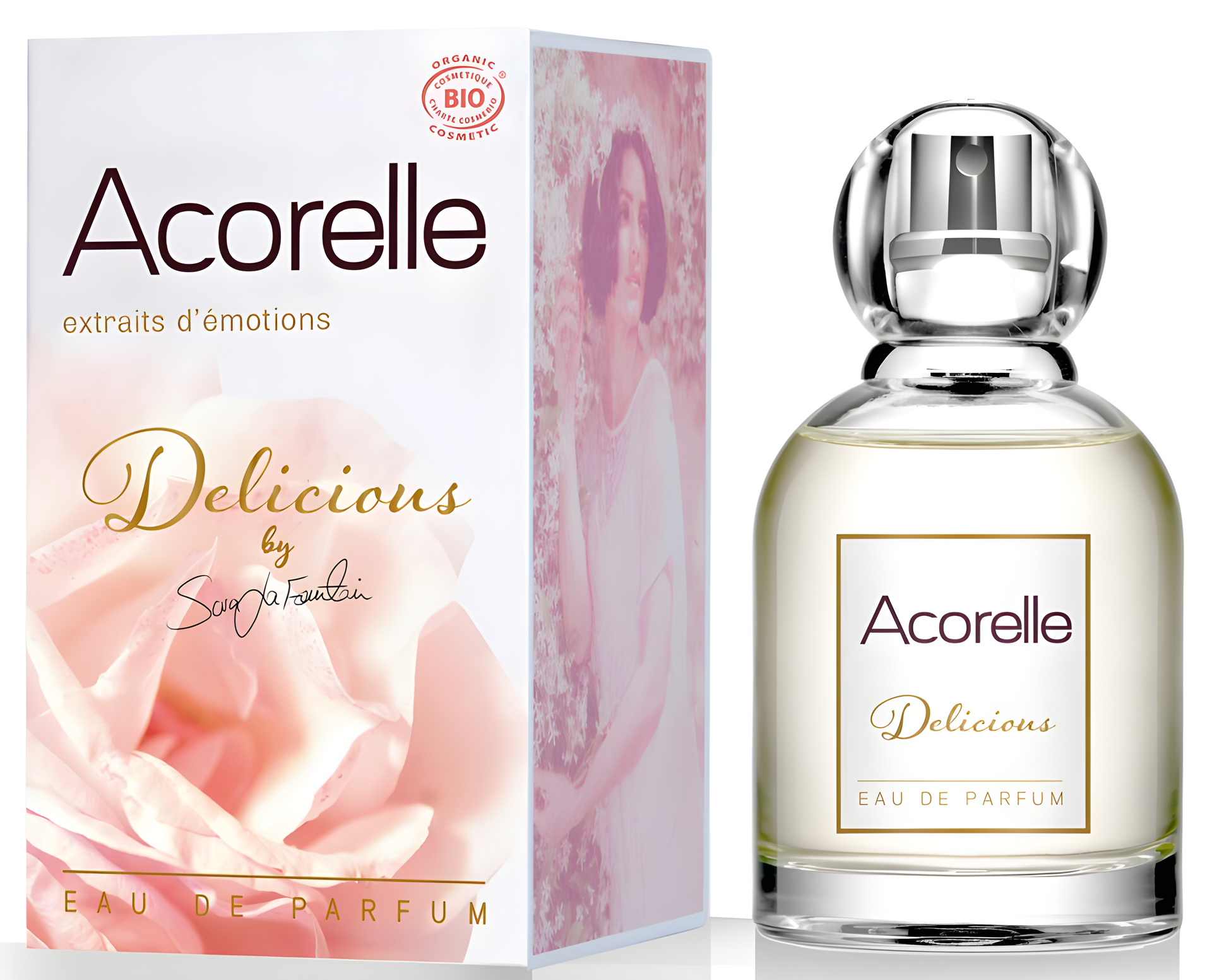 Delicious by Sara La Fountain by Acorelle perfume bottle