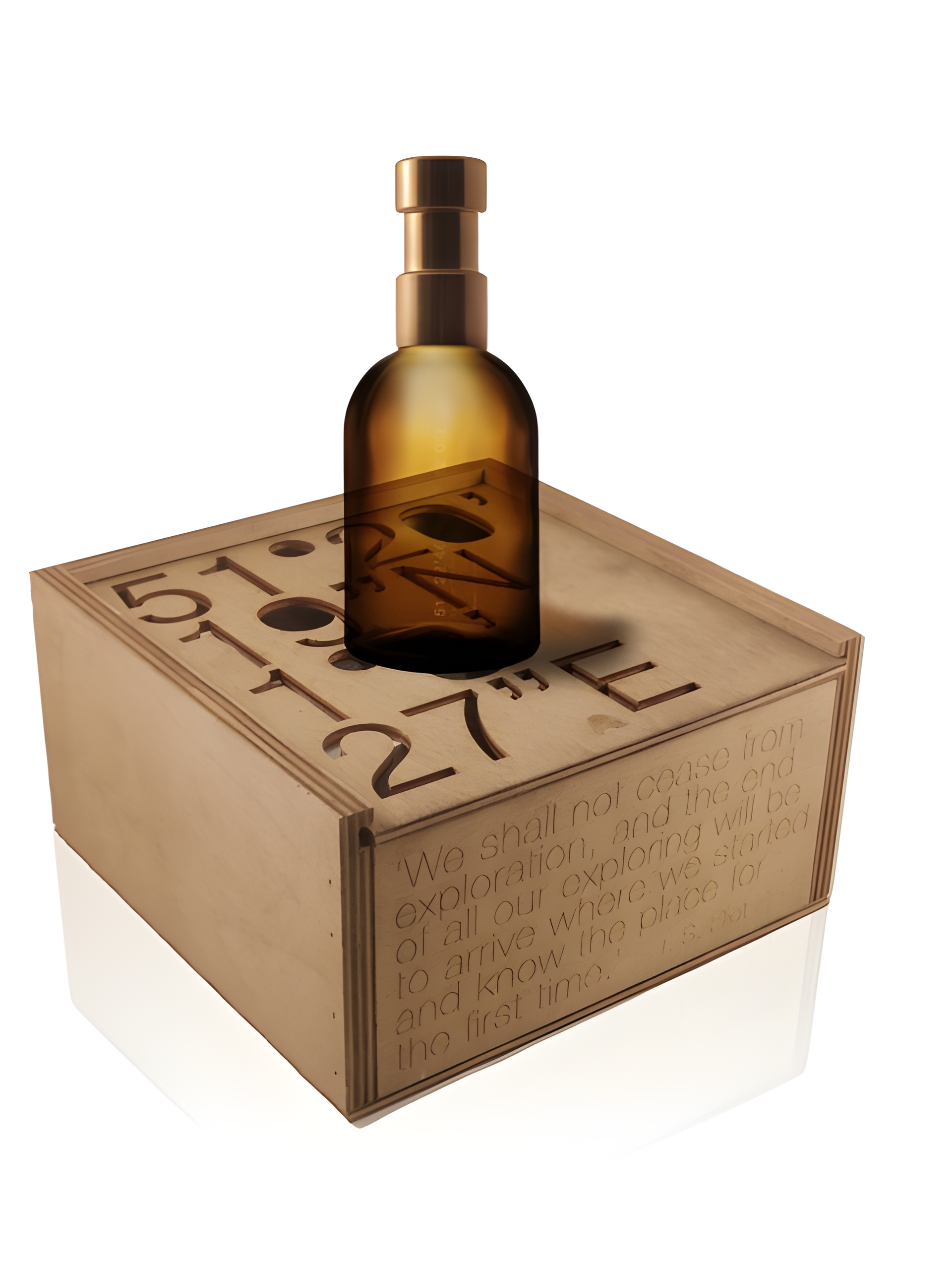 51° 20’ 19”N / 1° 8’ 27”E by Haeckels perfume bottle