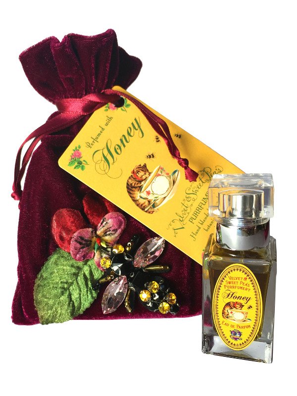 Honey by Velvet & Sweet Pea’s Purrfumery perfume bottle