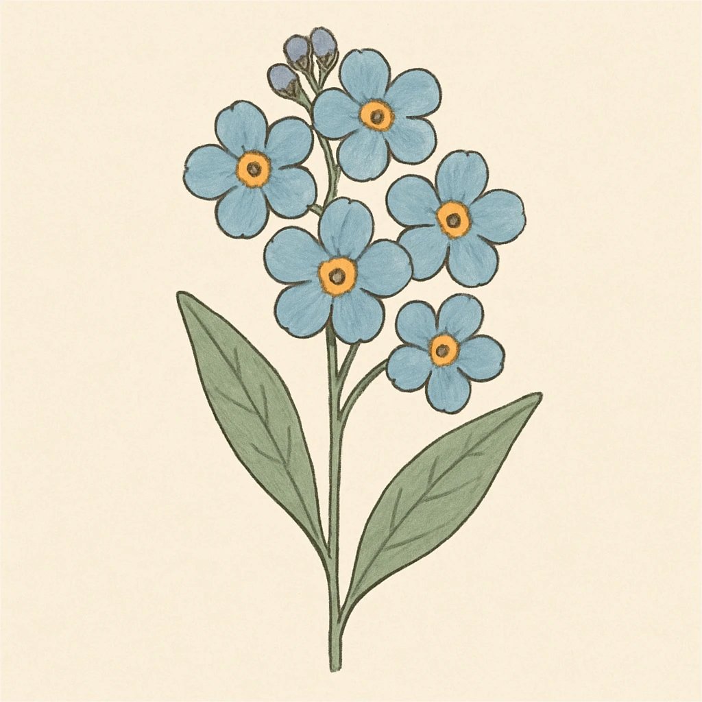 Picture of Forget Me Not note