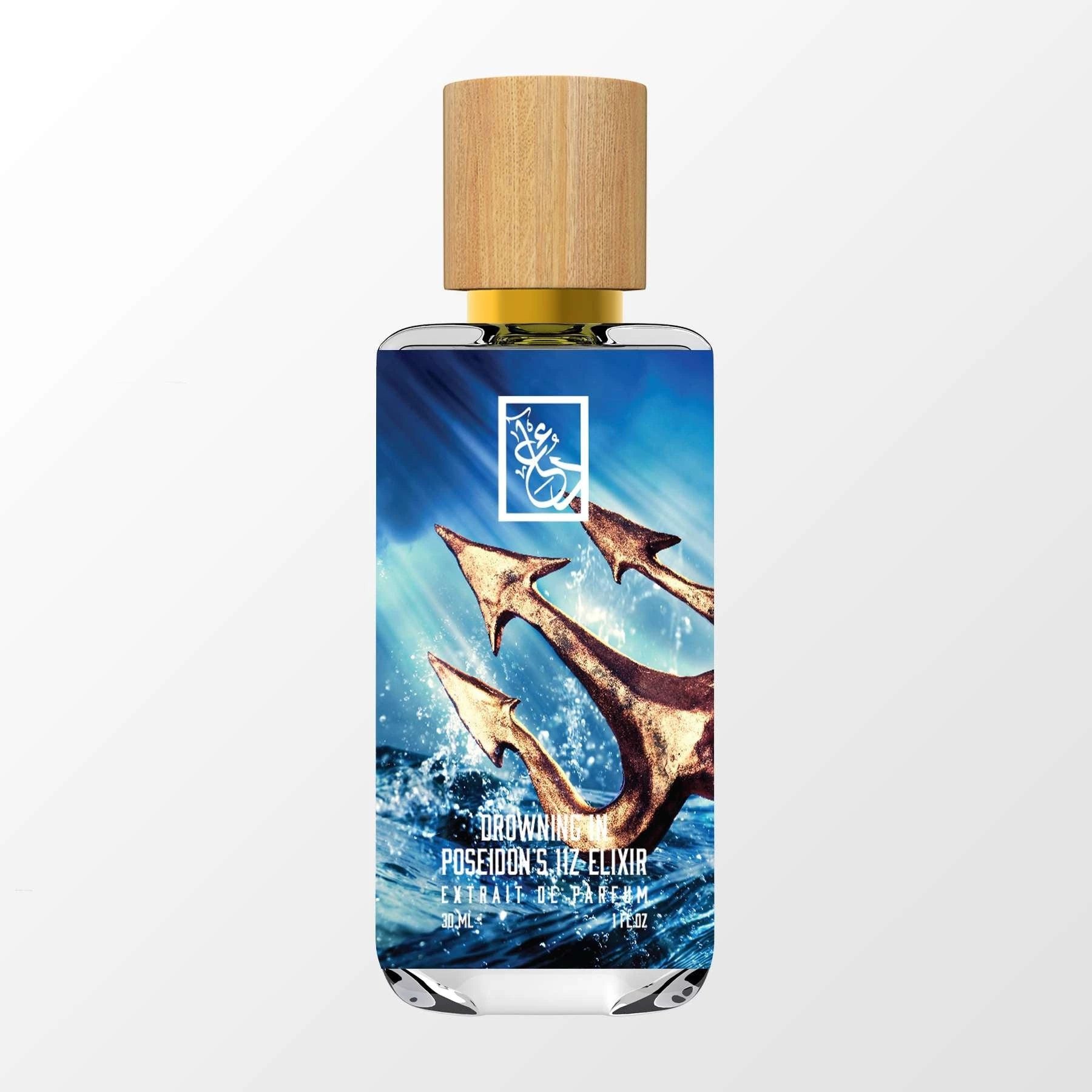 Drowning in Poseidon's 11z Elixir by The Dua Brand perfume bottle