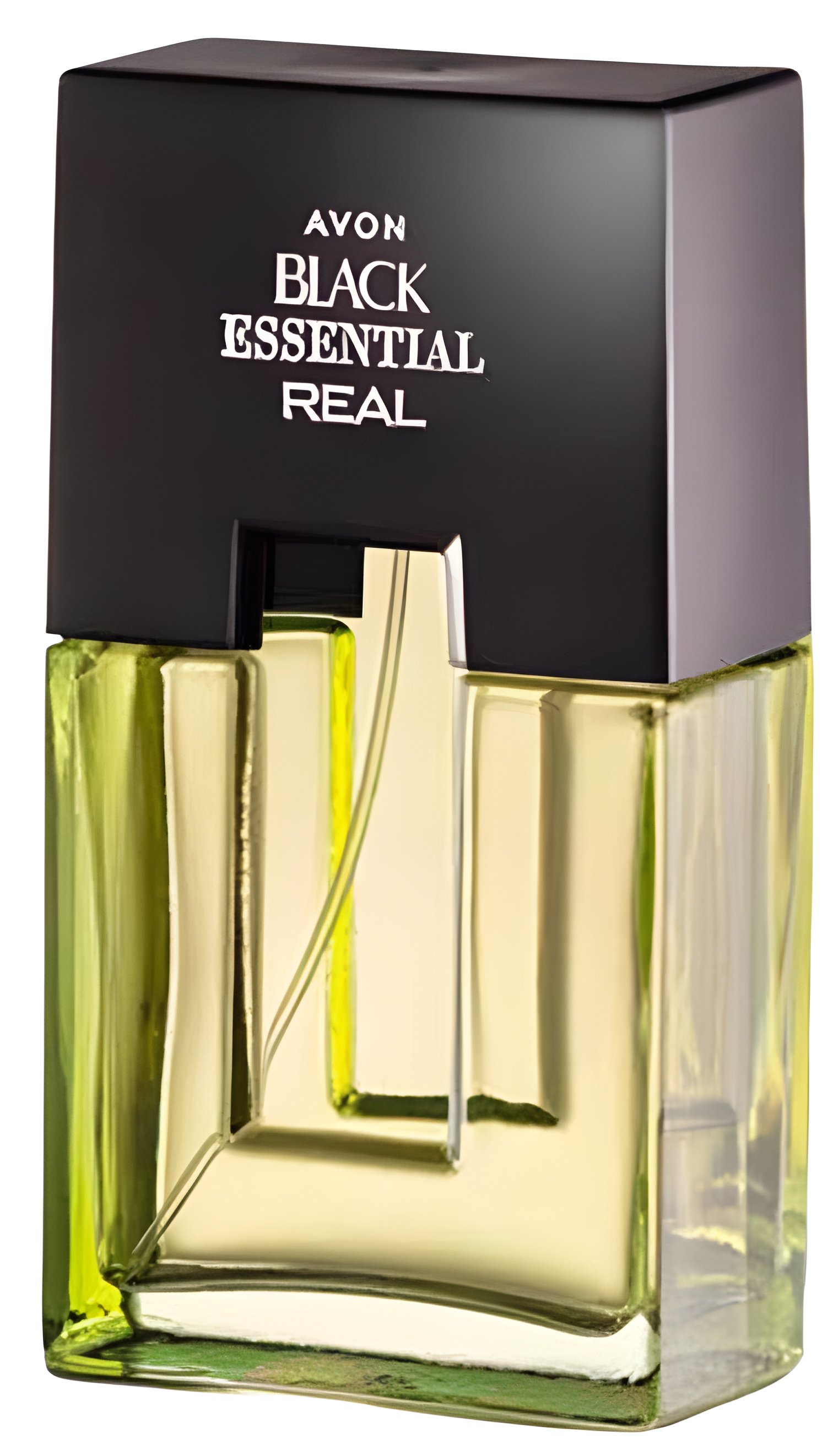 Black Essential Real by Avon perfume bottle