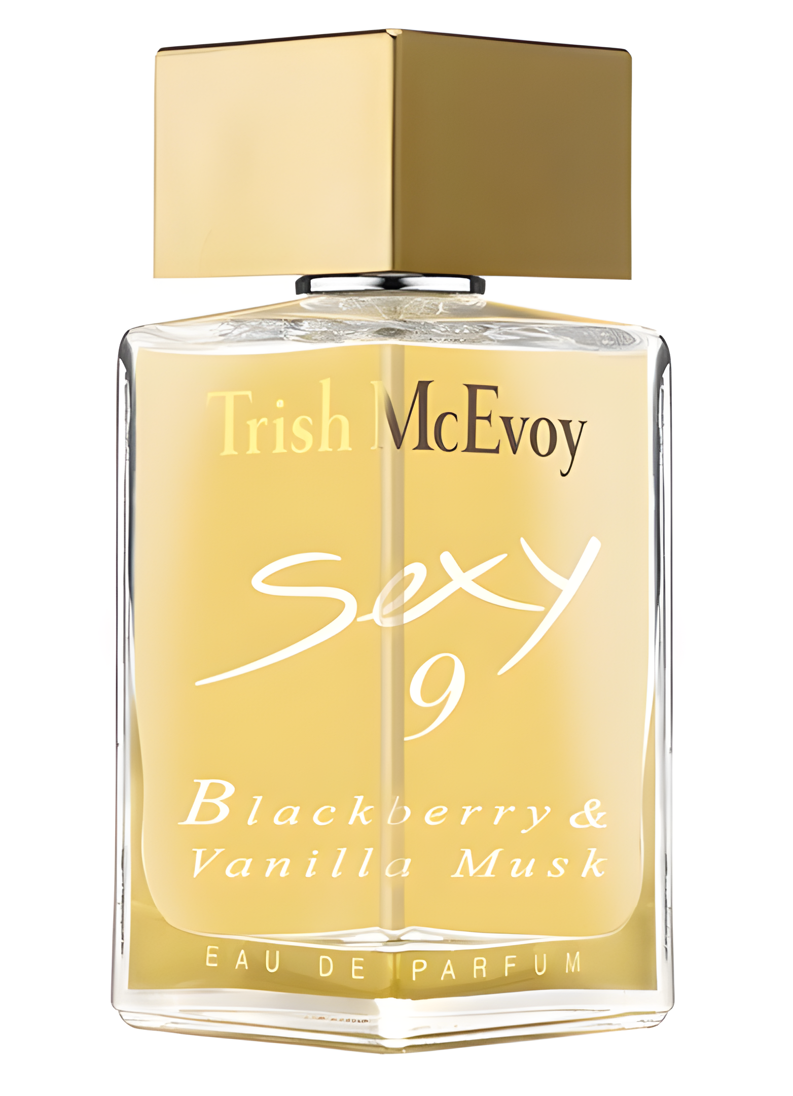 Sexy 9 Blackberry & Vanilla Musk Eau de Parfum Gold by Trish McEvoy perfume bottle