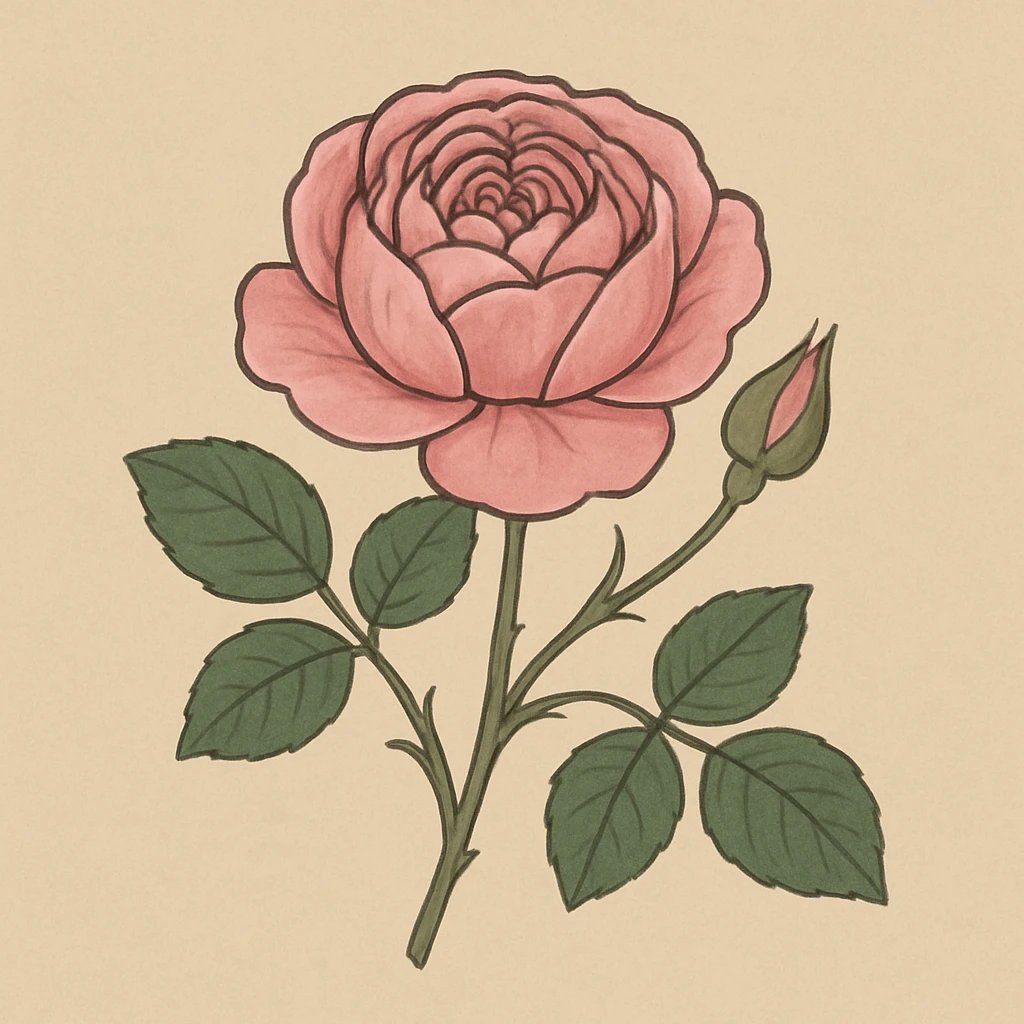 Picture of English Rose note