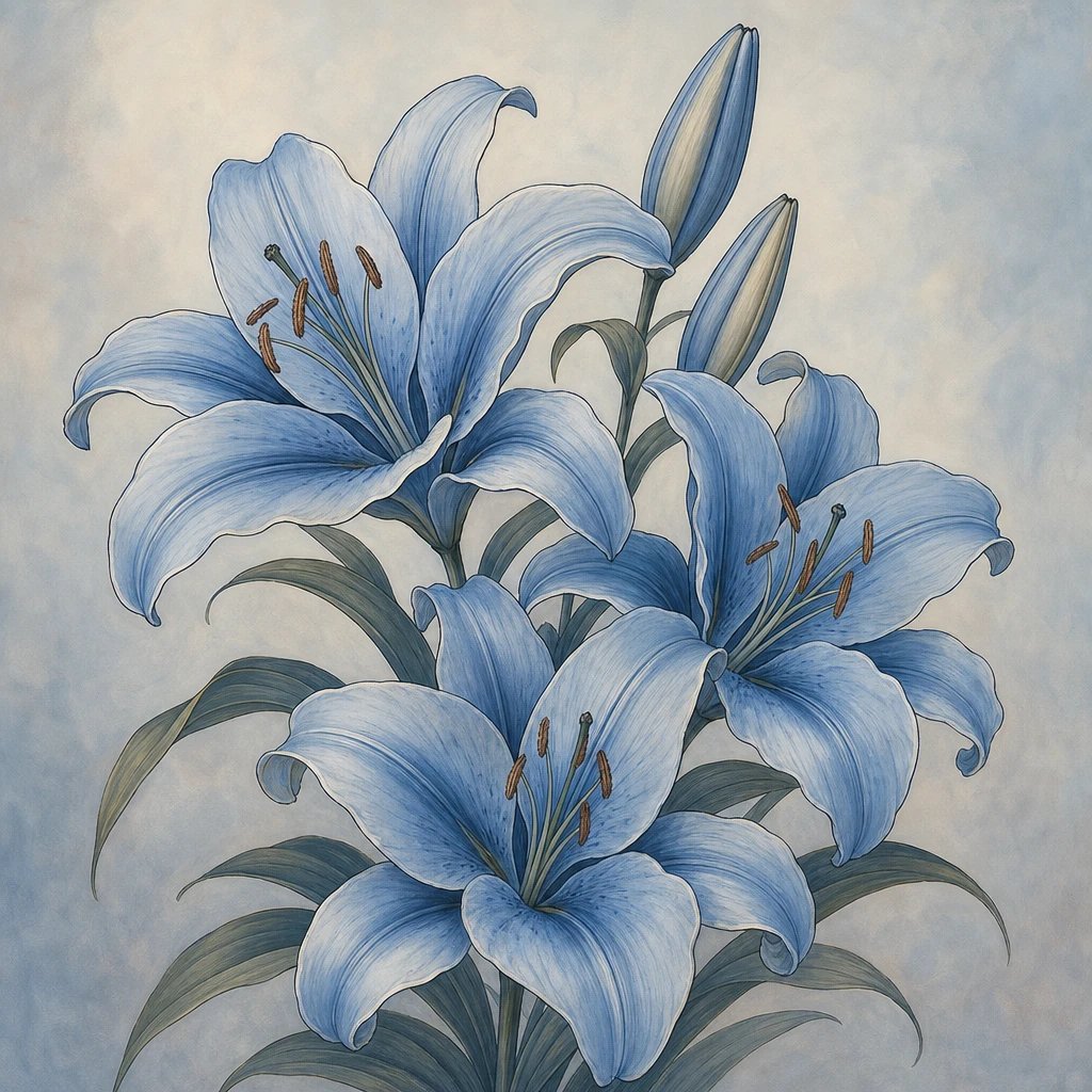 Picture of Blue Lilies note