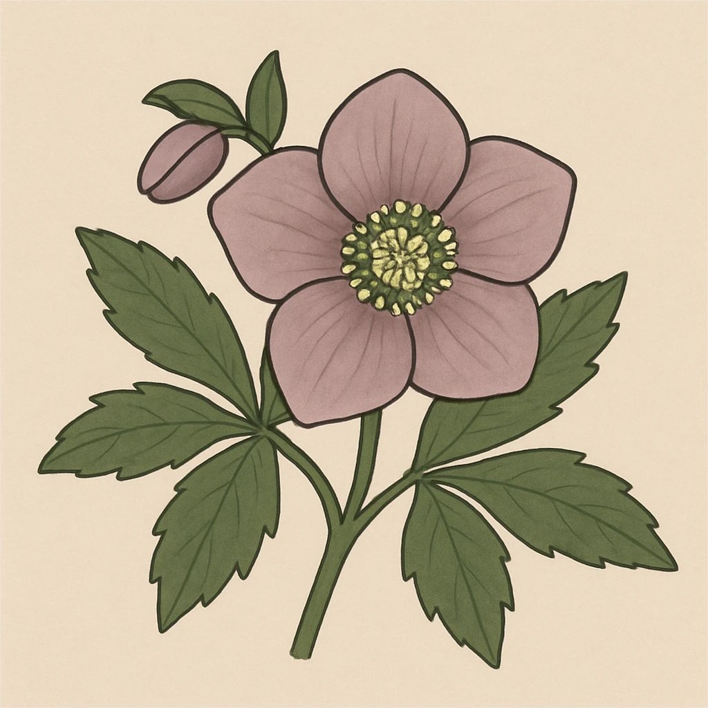 Picture of Hellabore Flower note
