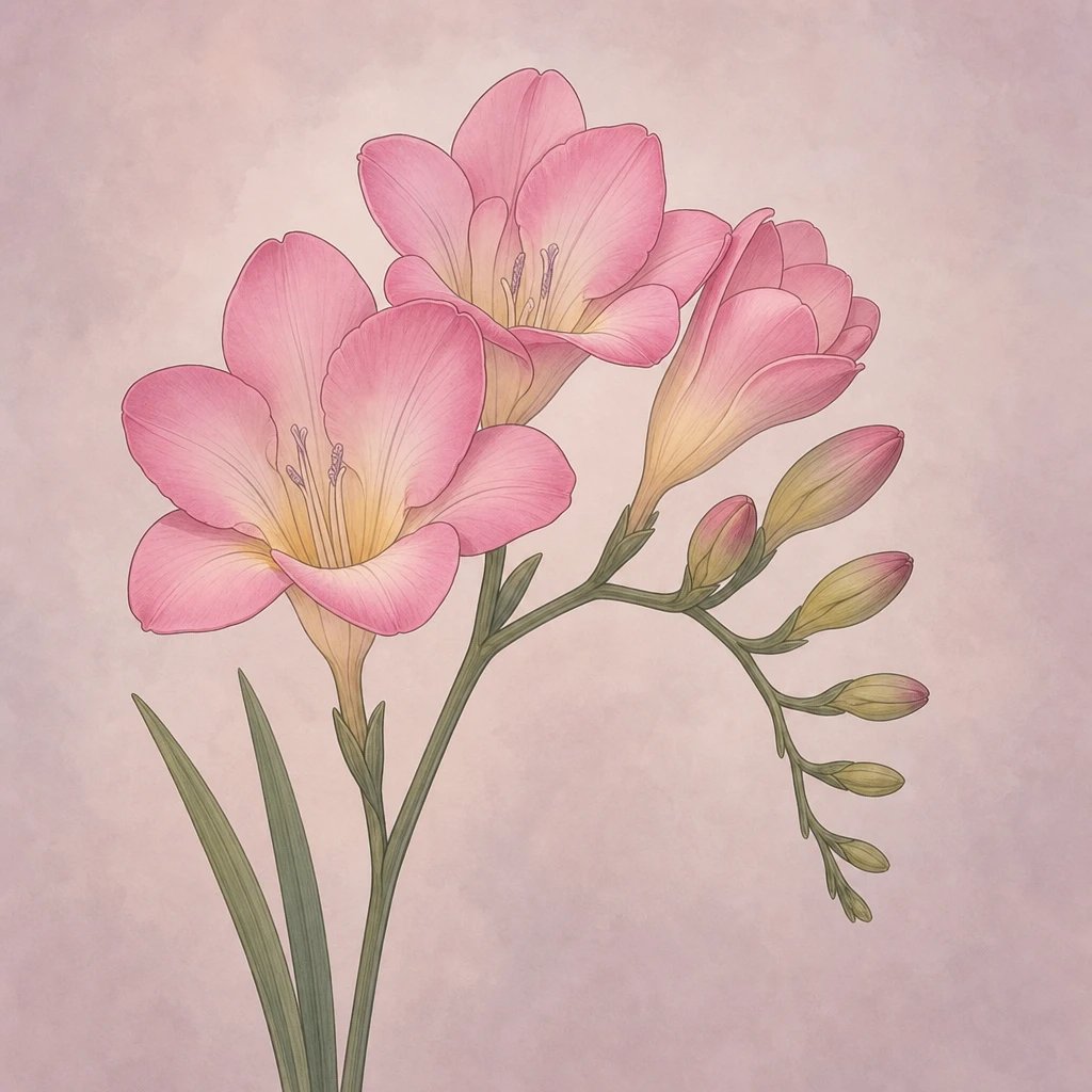Picture of Pink Freesia note