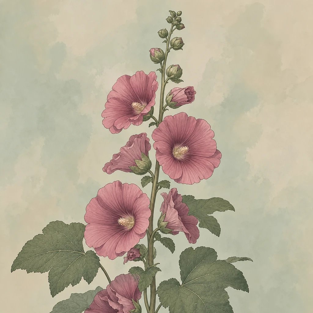 Picture of Hollyhock note