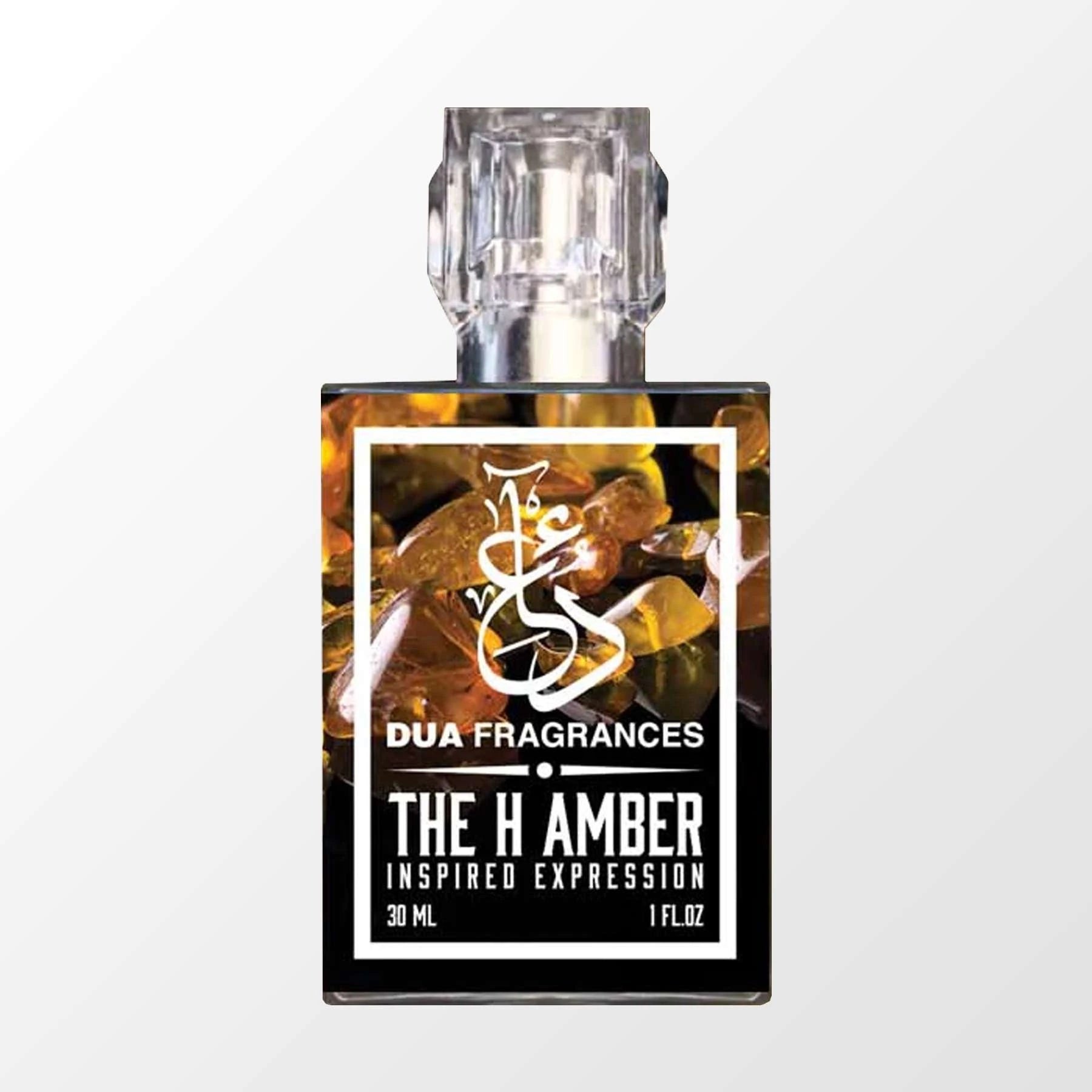 The H Amber by The Dua Brand perfume bottle