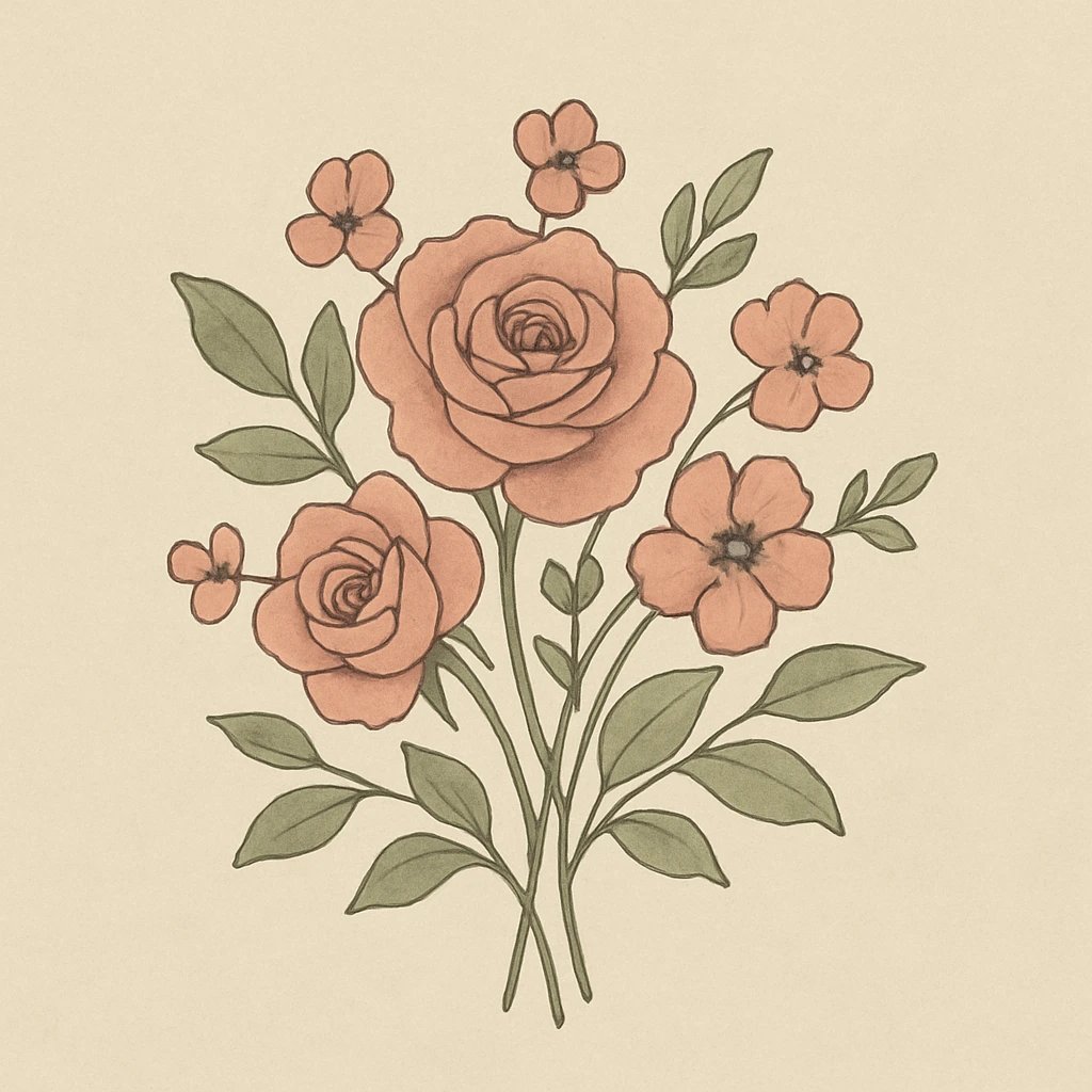 Picture of Floral Notes note