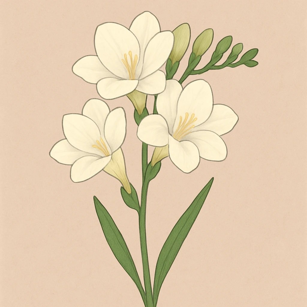 Picture of White Freesia  note