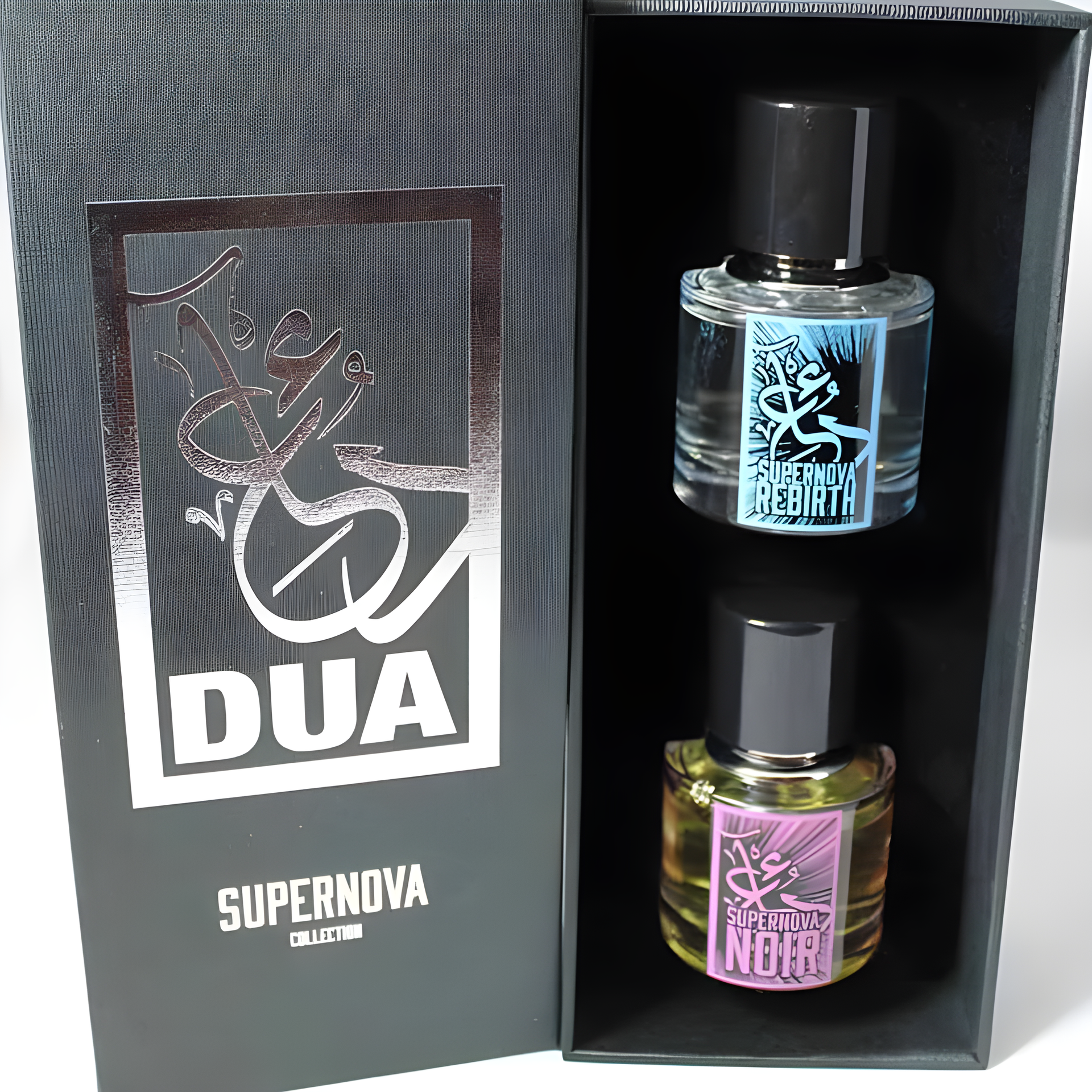 Supernova Rebirth & Supernova Noir Bundle by The Dua Brand perfume bottle