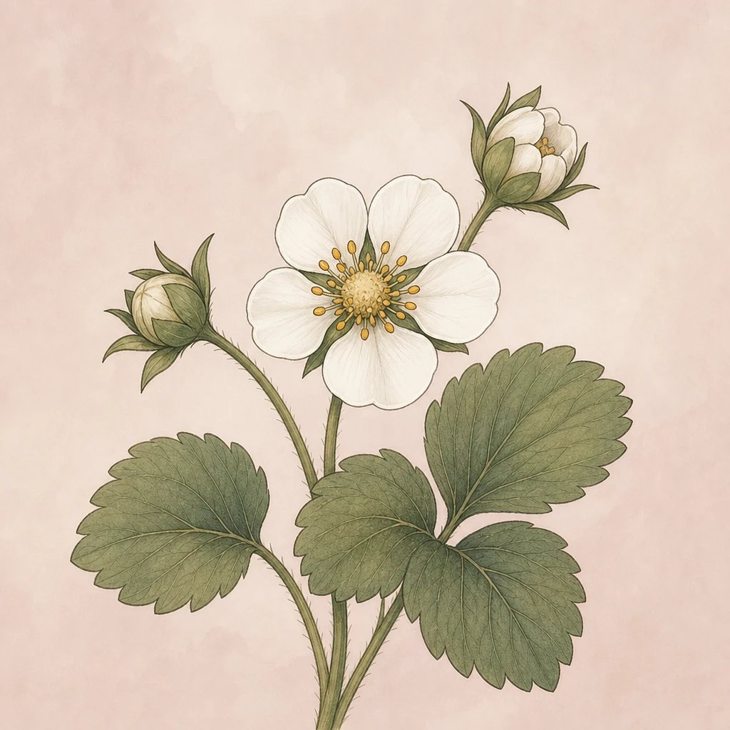 Picture of Strawberry Flower note