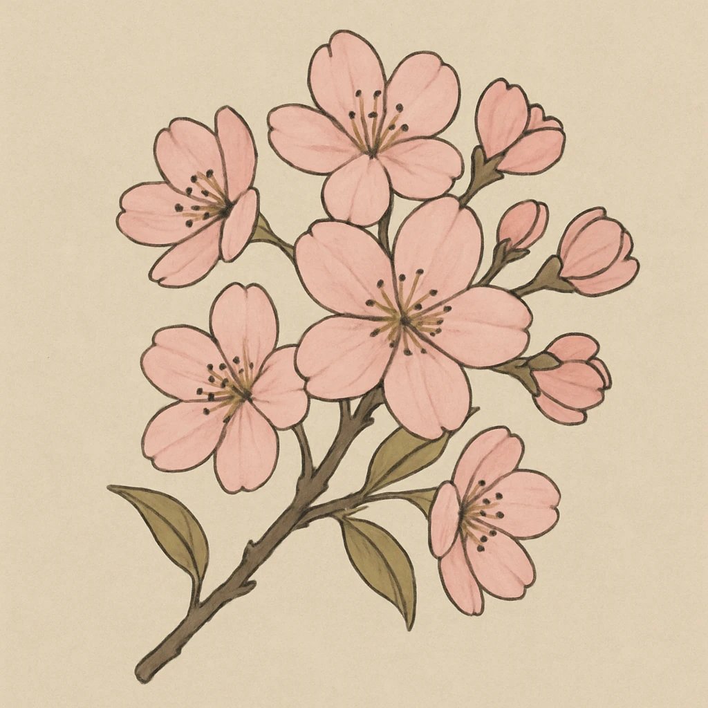 Picture of Japanese Cherry Blossom note