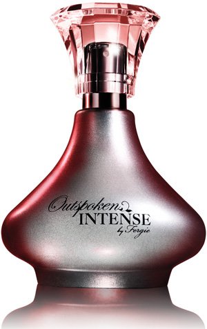 Outspoken Intense by Fergie by Avon perfume bottle