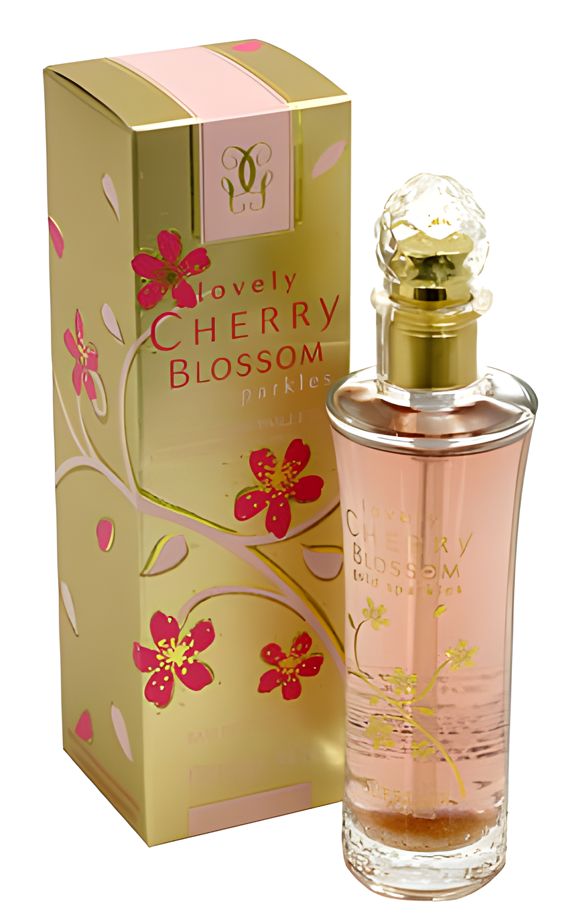 Lovely Cherry Blossom Gold Sparkles by Guerlain perfume bottle