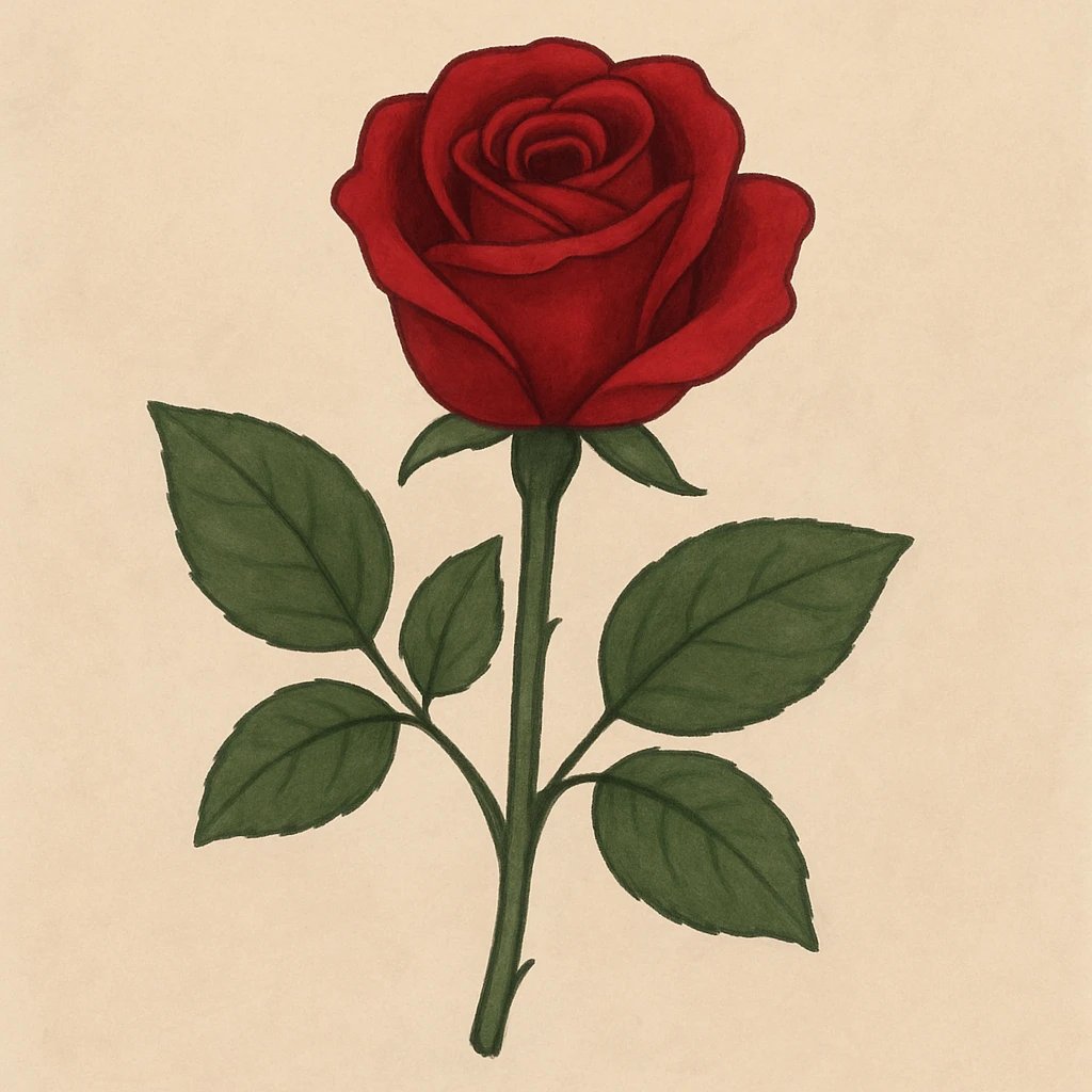 Picture of Red Rose note
