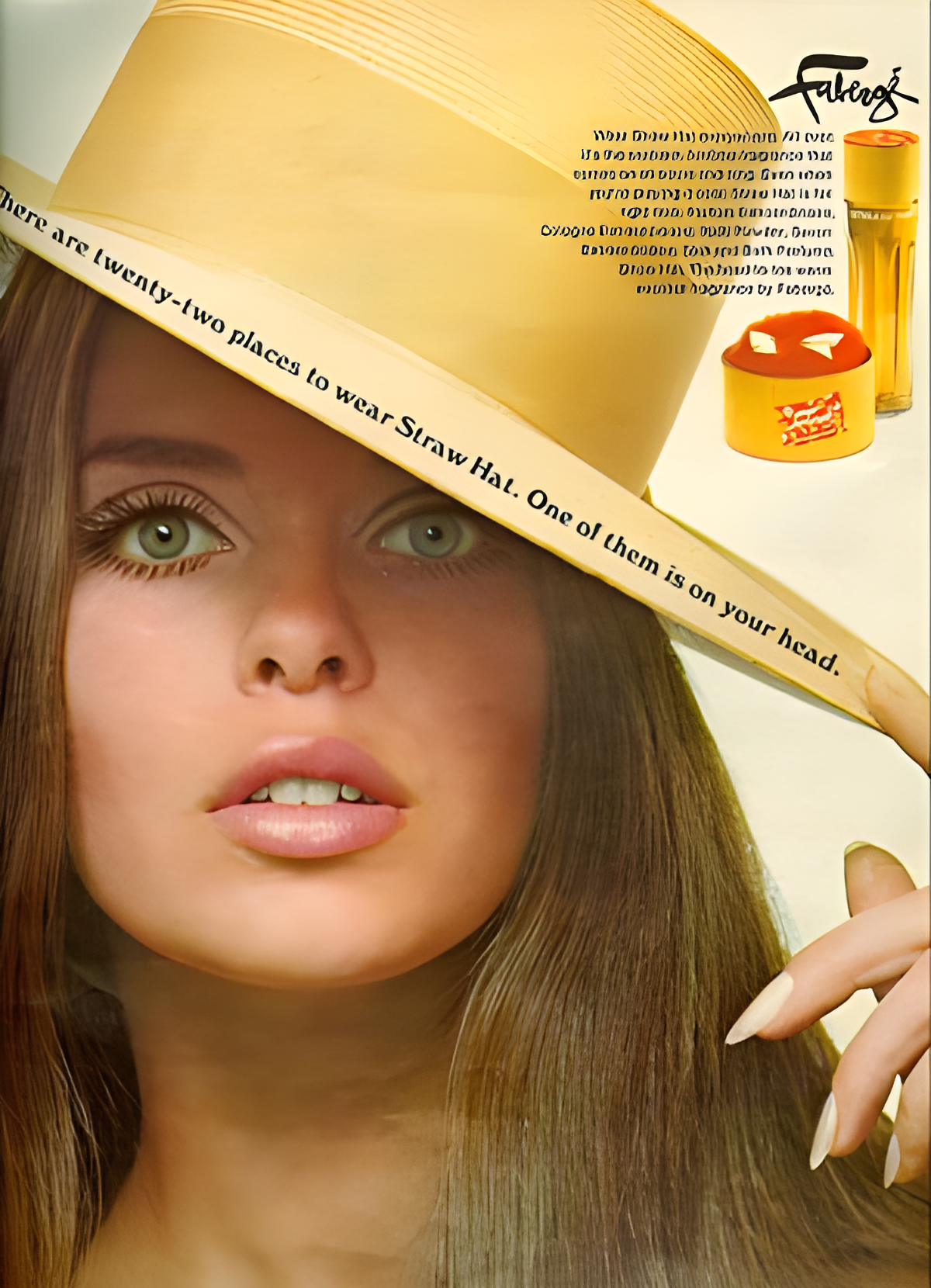 Faberge Straw Hat by Brut Parfums Prestige perfume bottle