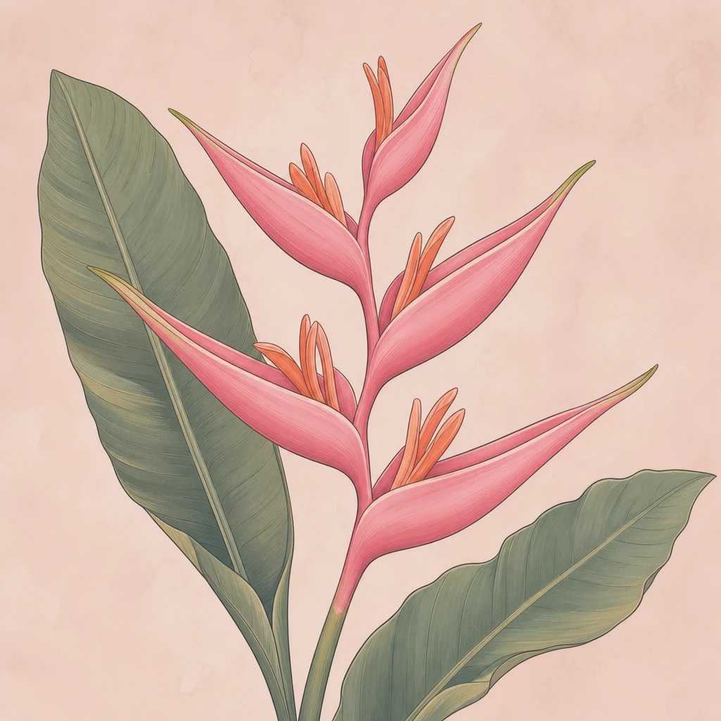 Picture of Pink Flamingo Heliconia note