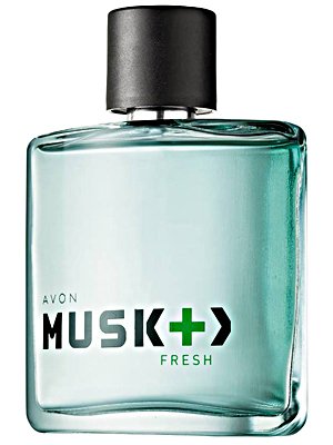 Musk + > Fresh by Avon perfume bottle
