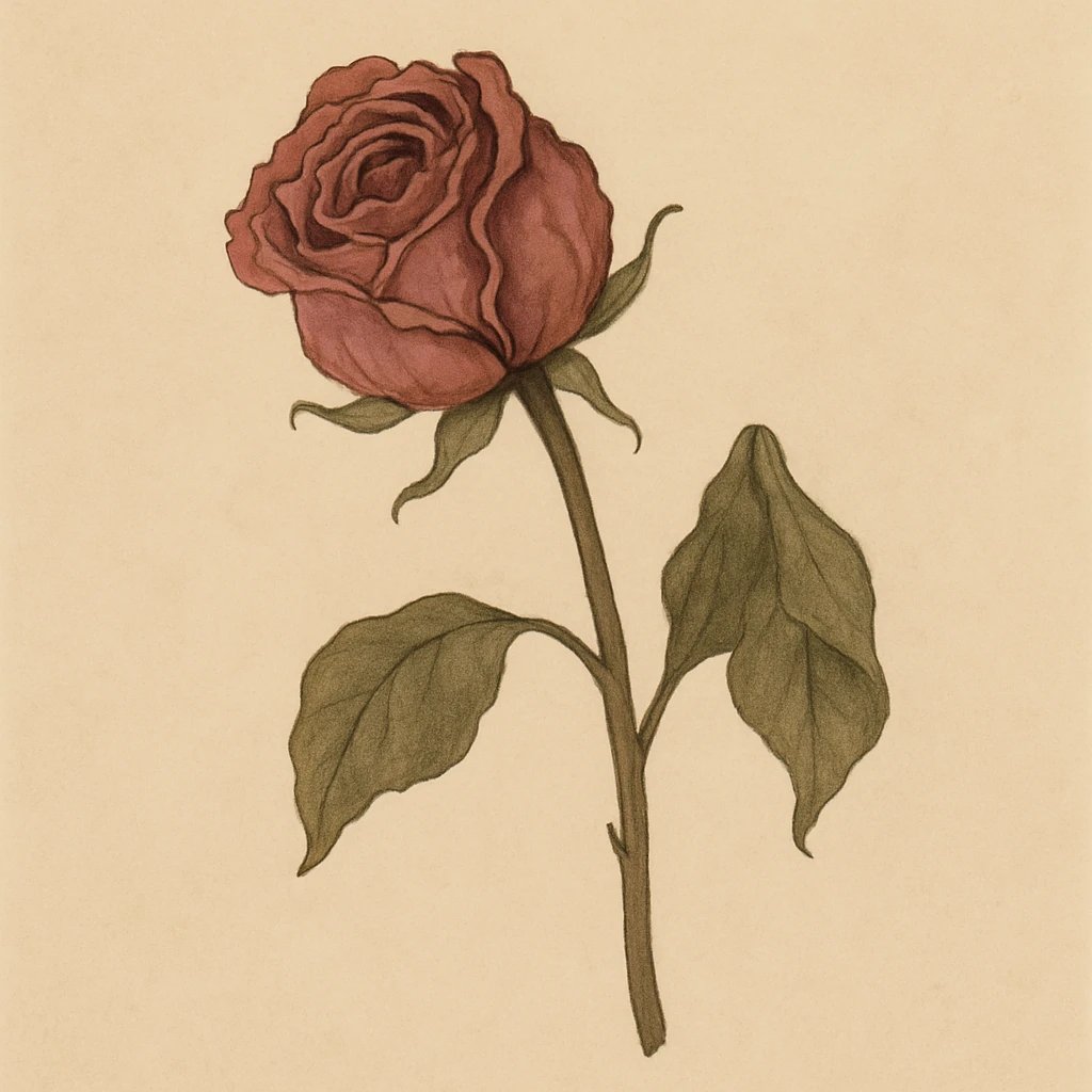 Picture of Dried Rose note