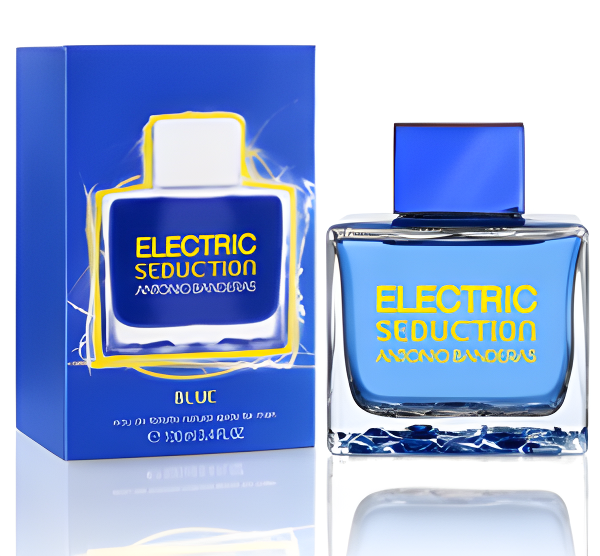 Electric Blue Seduction for Men by Antonio Banderas perfume bottle