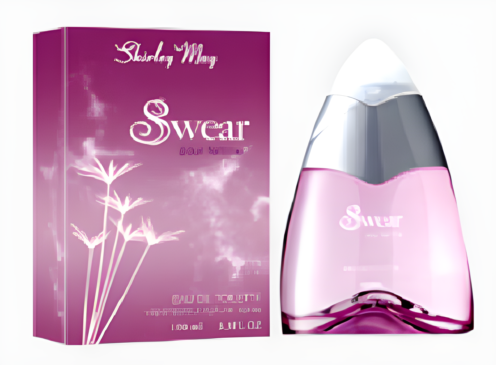 Swear by Shirley May perfume bottle
