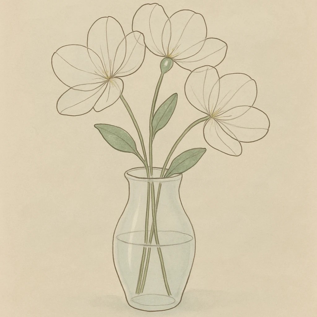 Picture of Transparent Flowers note