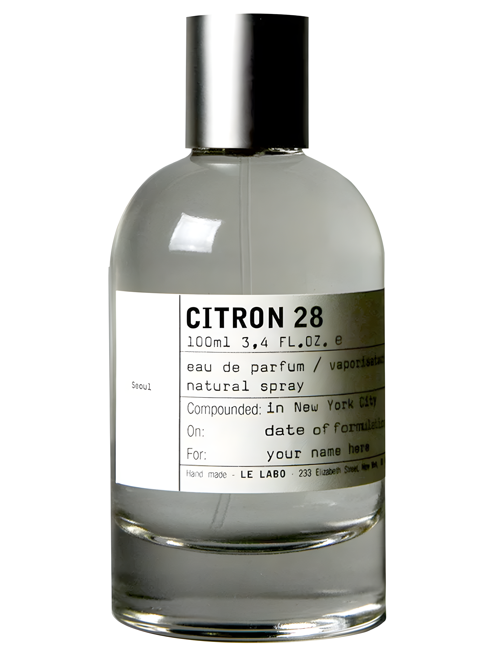 Citron 28 Seoul by Le Labo perfume bottle