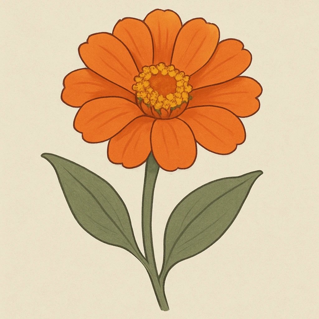 Picture of Orange Flower note