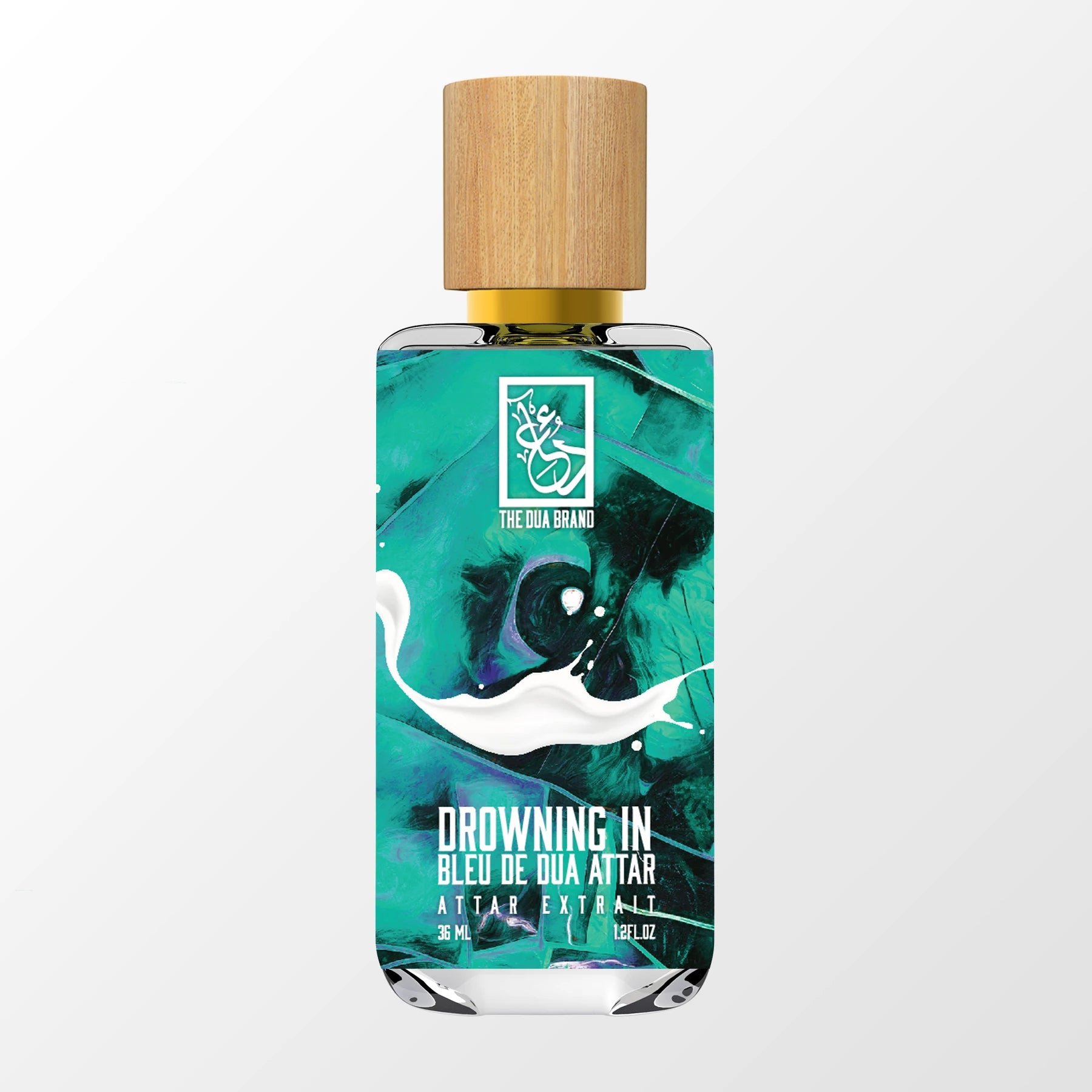 Drowning in Bleu de Dua Attar by The Dua Brand perfume bottle