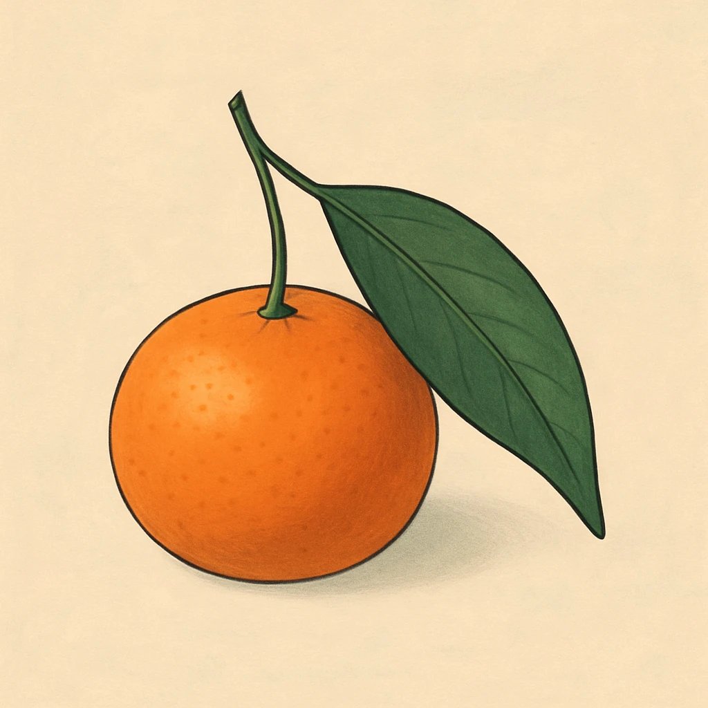 Picture of Mandarin Orange Leaf note