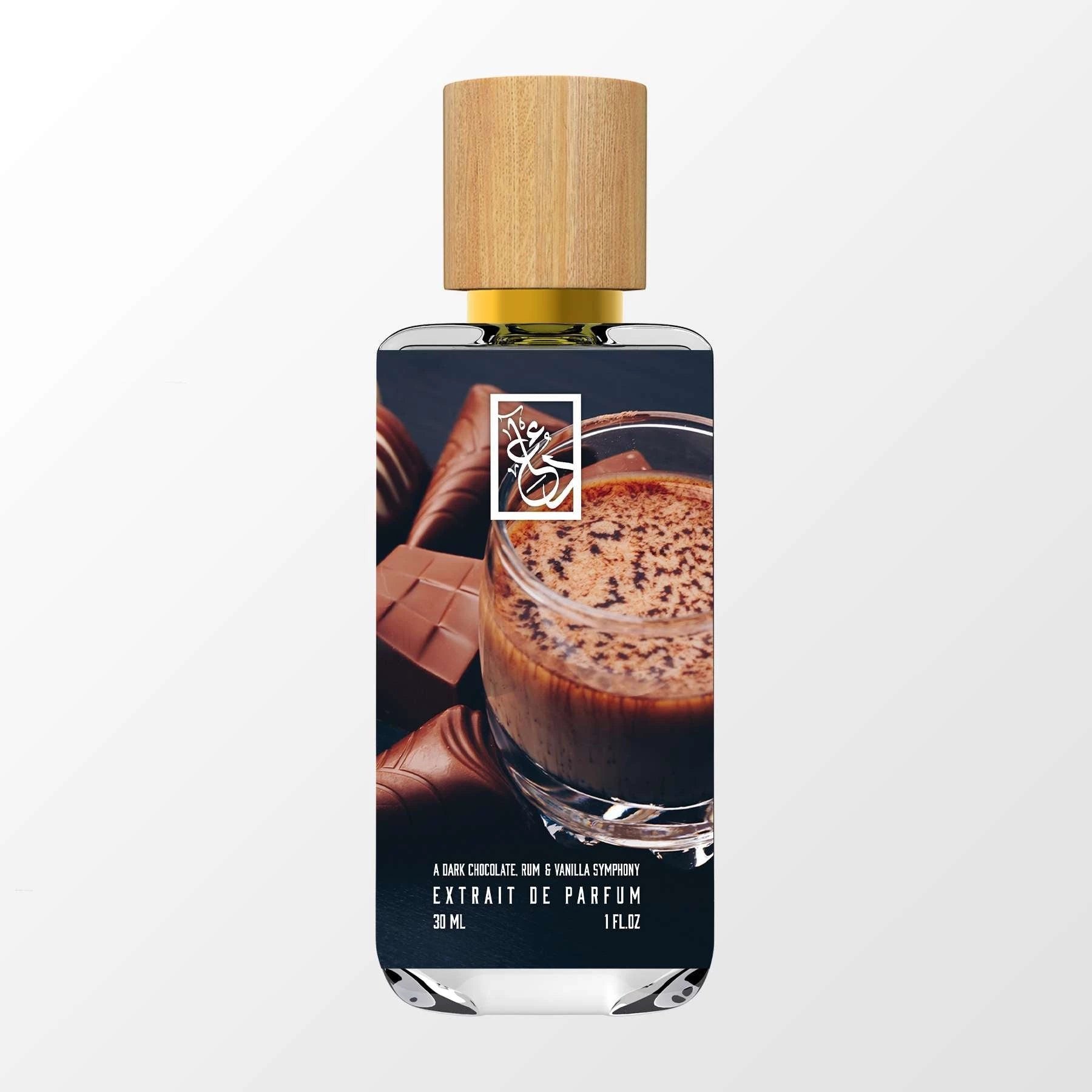 A Dark Chocolate, Rum & Vanilla Symphony by The Dua Brand perfume bottle