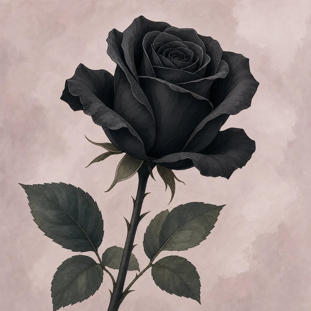 Picture of Black Rose note