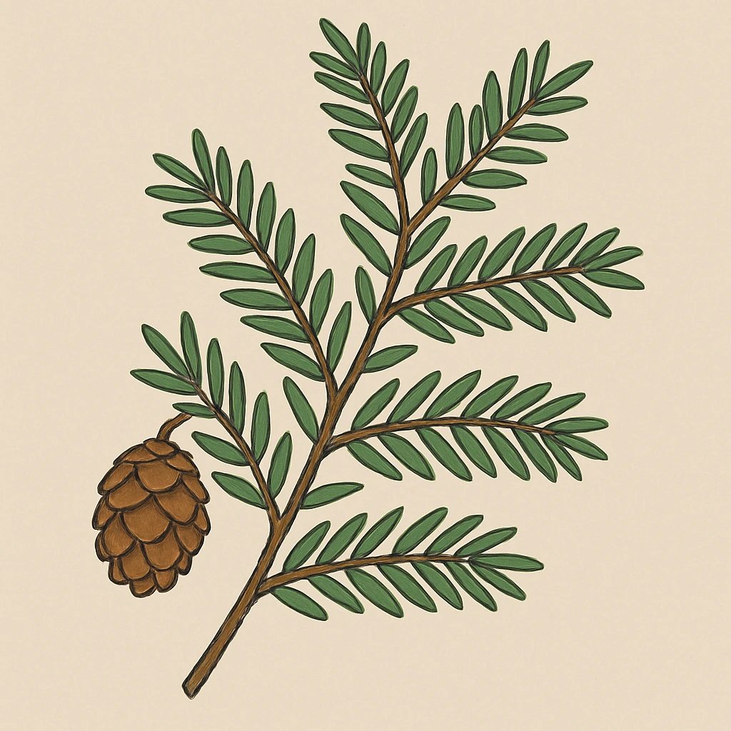 Picture of Black Hemlock or Tsuga note