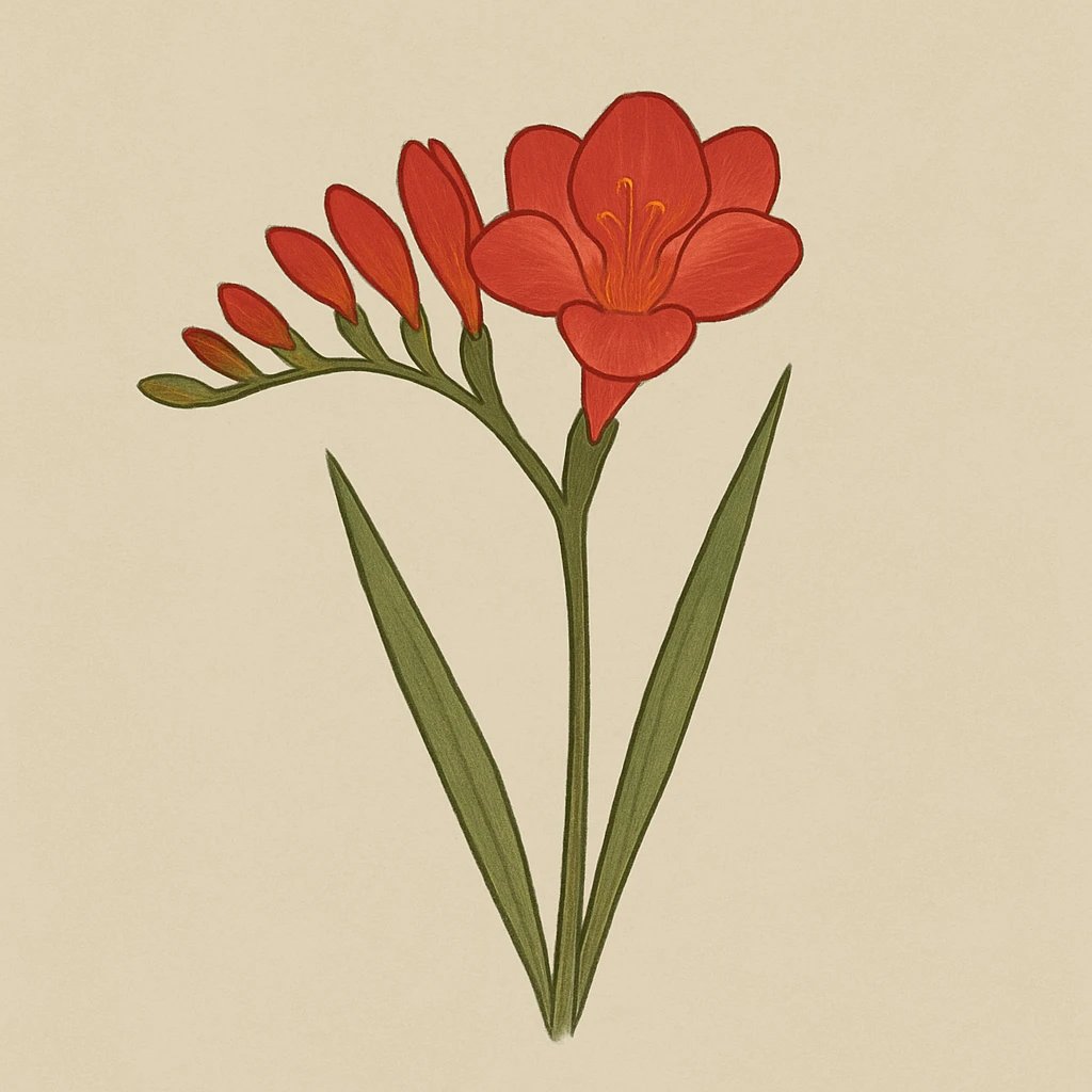 Picture of Red Freesia note