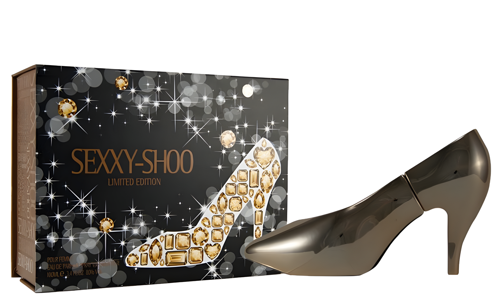 Sexxy Shoo Limited Edition Gold by Laurelle London perfume bottle