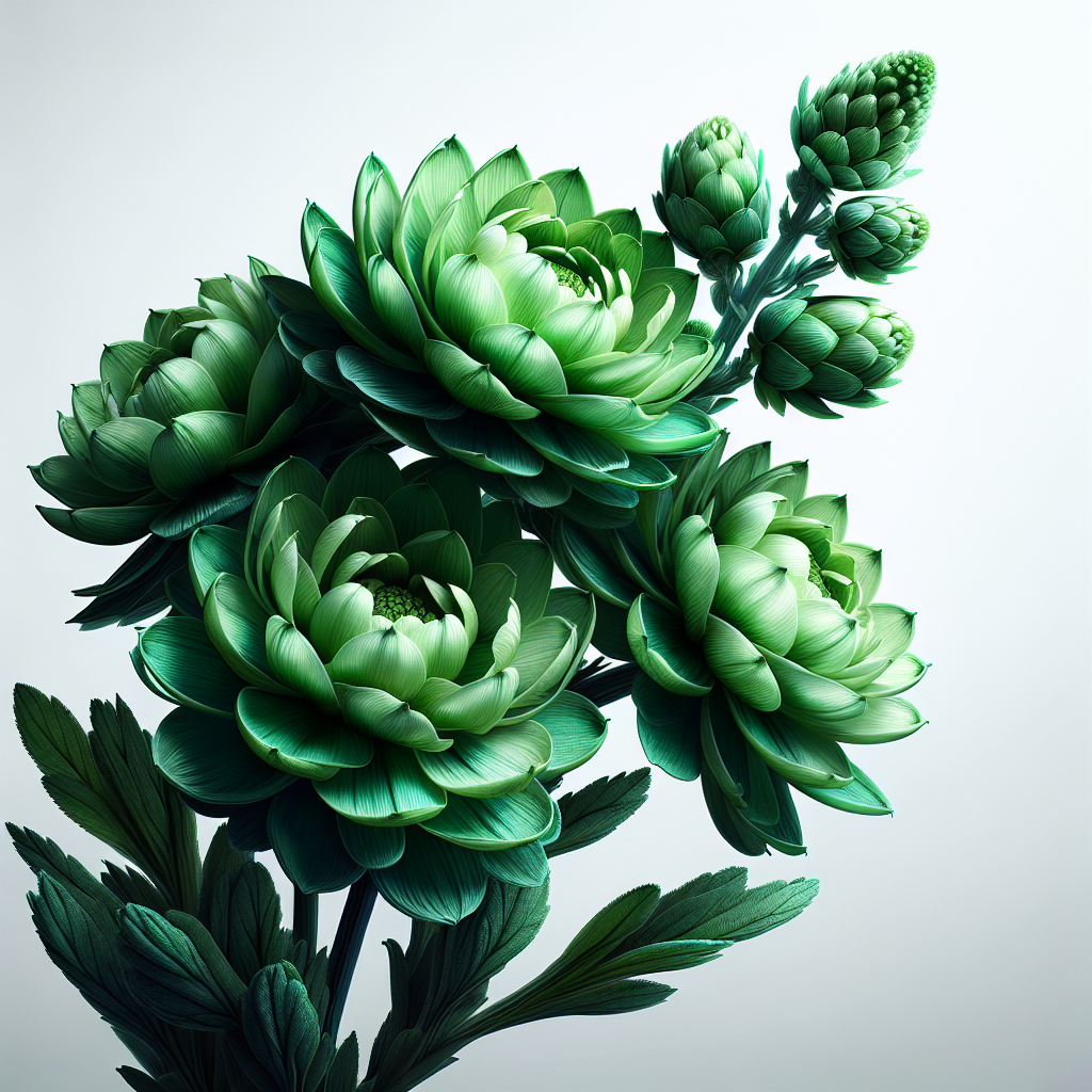 Picture of Green Flowers note