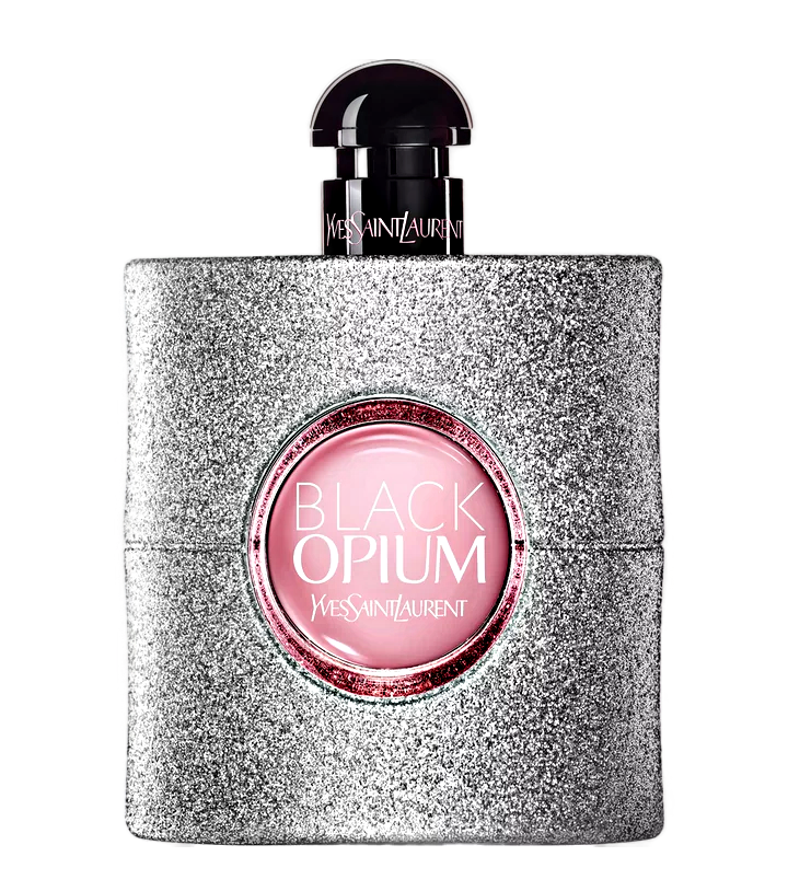 Black Opium Glitter by Yves Saint Laurent perfume bottle