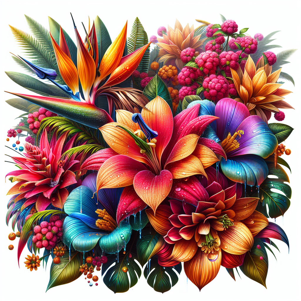 Picture of Tropical blossoms note