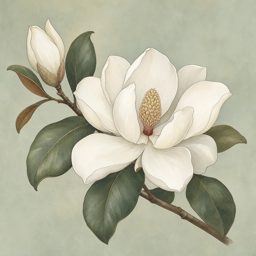 Picture of White Magnolia note