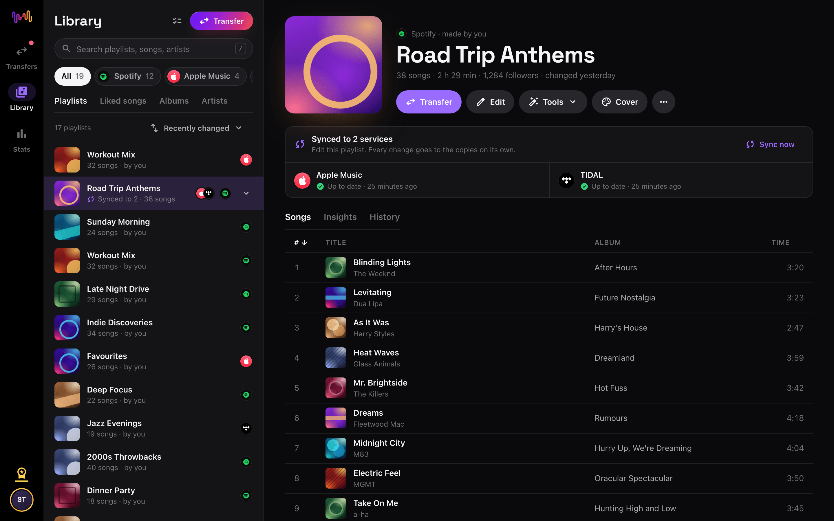 FreeYourMusic-app, stap 3: Kies wat je wilt overzetten