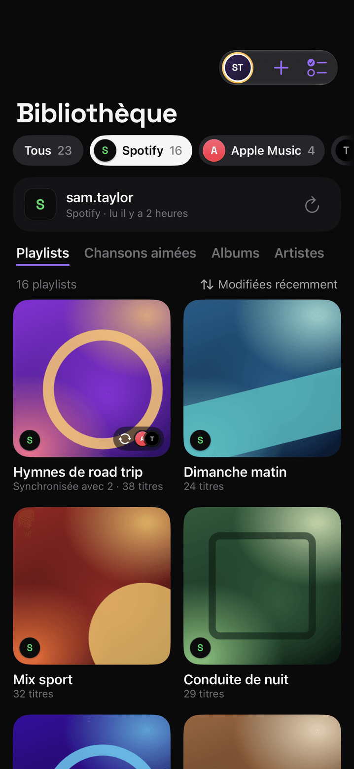 FreeYourMusic mobile — sélection de la destination
